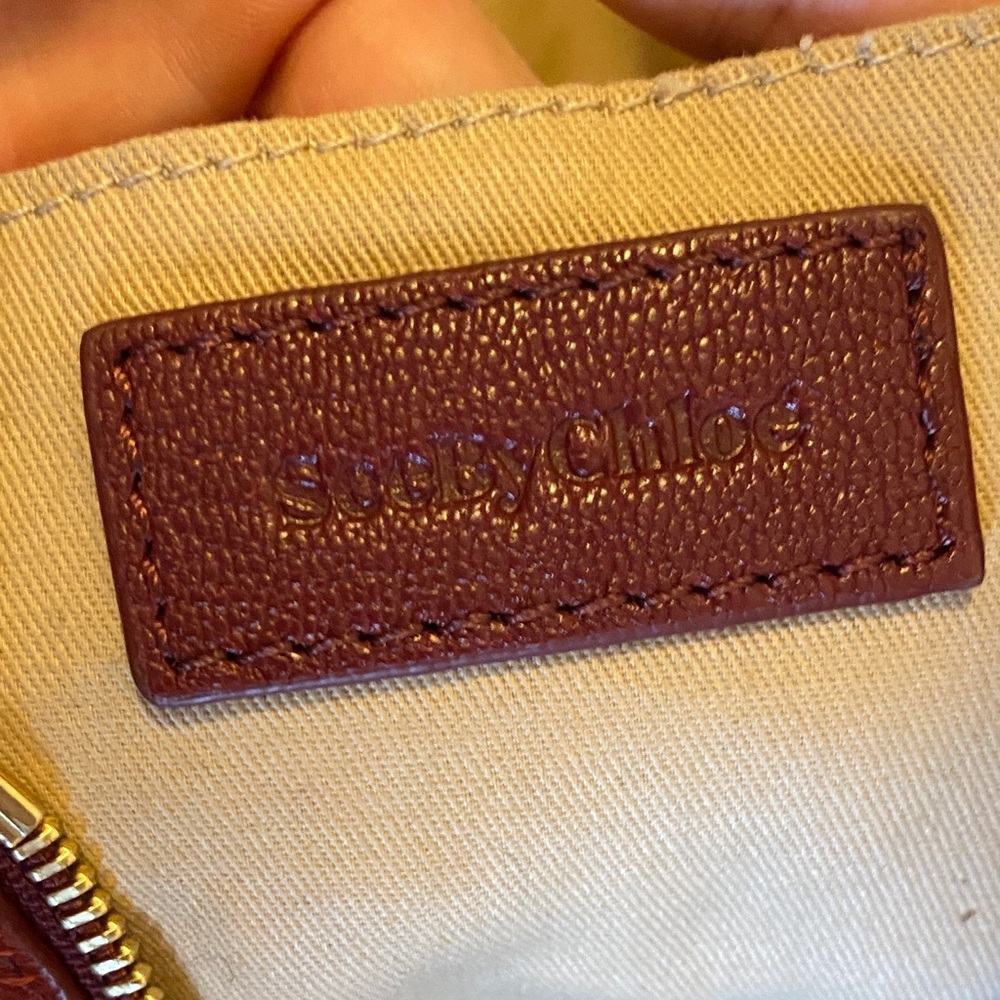 See By Chloe Burgundy Suede and Leather Burgundy Hobo Bag - Picture 11 of 13